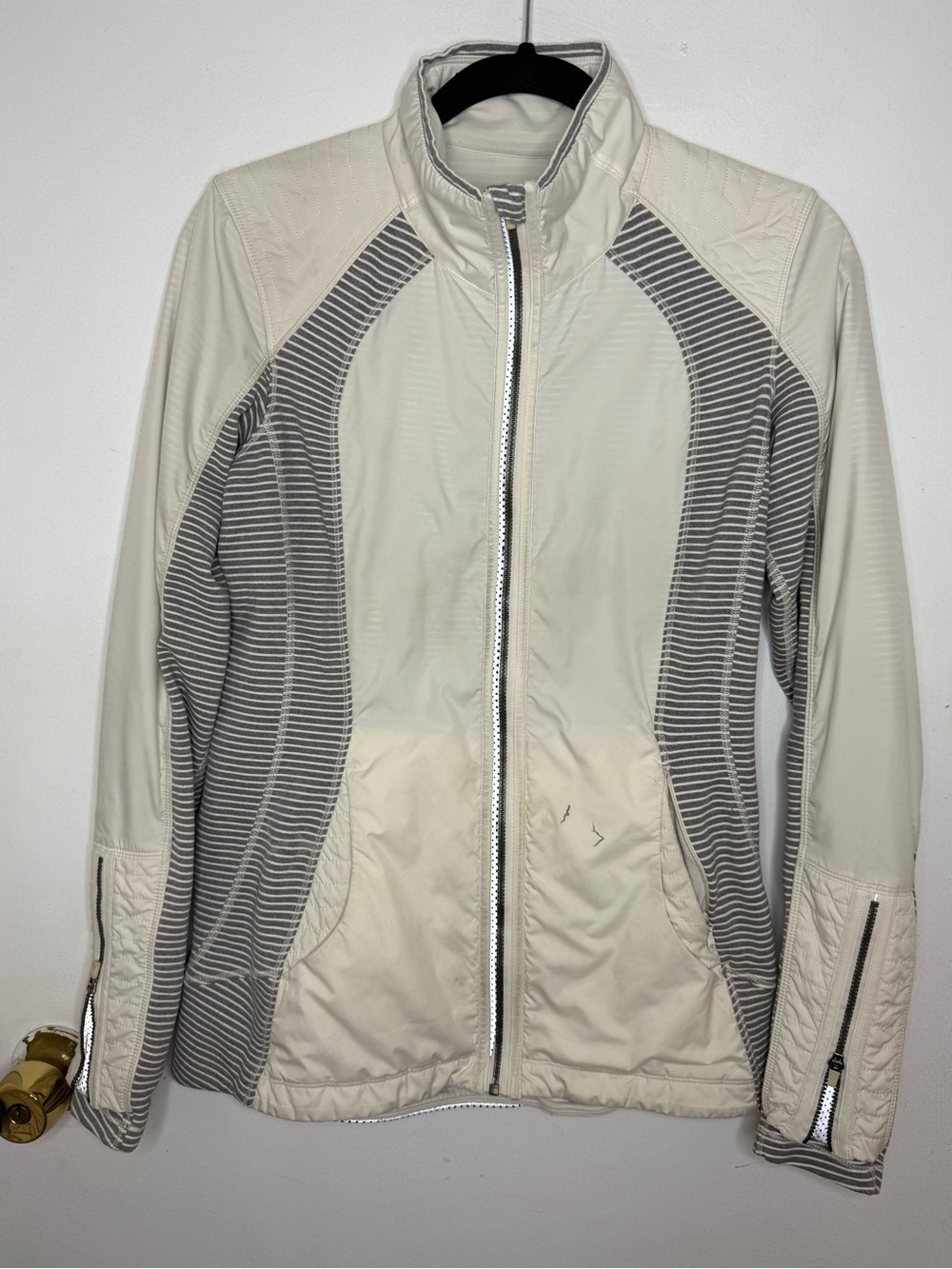 lululemon athletica Performance Zip Jacket in Cream and Gray